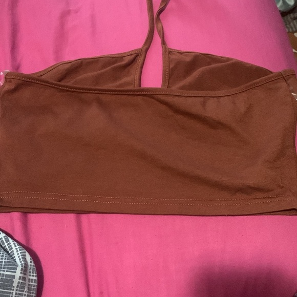 Brown Skeleton Hand Crop-Top - Picture 2 of 2